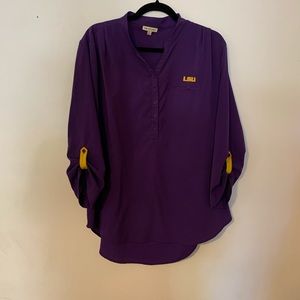 UG Apparel purple LSU polyester blouse.size large